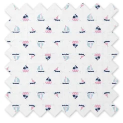 Bacati - Little Sailor Girls Whales/Boats Muslin 4 Pc Toddler Bedding Set -Roommates Nursery Outlet Store GUEST 8c611314 7787 4982 9a03 03d43af3d136