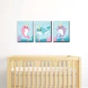 Big Dot Of Happiness Narwhal Girl - Under The Sea Nursery Wall Art And Kids Room Decorations - Gift Ideas - 7.5 X 10 Inches - Set Of 3 Prints
