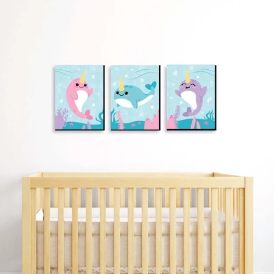 Big Dot Of Happiness Narwhal Girl - Under The Sea Nursery Wall Art And Kids Room Decorations - Gift Ideas - 7.5 X 10 Inches - Set Of 3 Prints 1 Big Dot Of Happiness Narwhal Girl - Under The Sea Nursery Wall Art And Kids Room Decorations - Gift Ideas - 7.5 X 10 Inches - Set Of 3 Prints