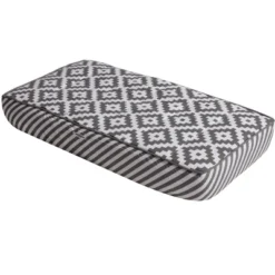 Bacati - Love Gray/White Warp Stripes Changing Pad Cover -Roommates Nursery Outlet Store GUEST 90b6a571 958d 4d99 a960 a592fa56fb7c