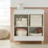 Tufted Fabric Cube Storage Bin - Khaki And Cream - Cloud Island™