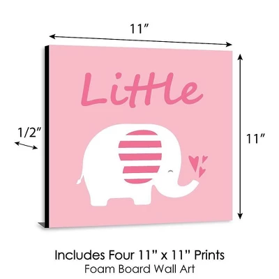 Big Dot Of Happiness Pink Baby Elephant - Kids Room, Nursery Decor And Home Decor - 11 X 11 Inches Nursery Wall Art - Set Of 4 Prints For Baby's Room 5 Big Dot Of Happiness Pink Baby Elephant - Kids Room, Nursery Decor And Home Decor - 11 X 11 Inches Nursery Wall Art - Set Of 4 Prints For Baby's Room - Image 5