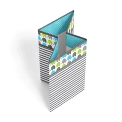 Bacati - Elephants Aqua/Lime/Gray Collapsible Laundry Hamper