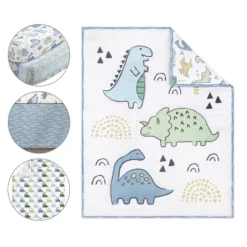 The Peanutshell Blue Dino 5-Piece Baby Crib Bedding Set With Quilt And Blanket -Roommates Nursery Outlet Store GUEST 95f02f75 649d 45d3 9aa0 2832d24f0151