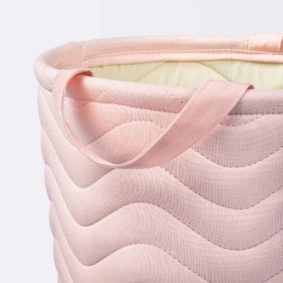 Quilted Fabric Medium Round Storage Basket - Light Pink - Cloud Island™ 2 Quilted Fabric Medium Round Storage Basket - Light Pink - Cloud Island™ - Image 2