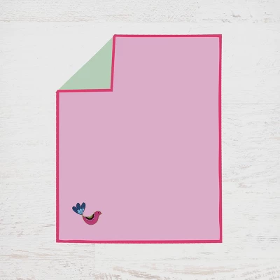 Bacati - Botanical Floral Birds Pink Multicolor 10 Pc Crib Bedding Set With Long Rail Guard Cover 2 Bacati - Botanical Floral Birds Pink Multicolor 10 Pc Crib Bedding Set With Long Rail Guard Cover - Image 2