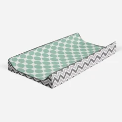 Bacati - Ikat Zigzag Mint Dots Muslin Changing Pad Cover -Roommates Nursery Outlet Store GUEST 9886cc1e 5f89 439f a9b9 bc0c88d857c6