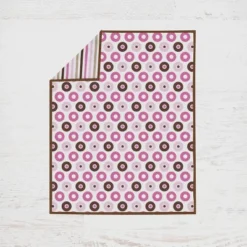 Bacati - Mod Dots Stripes Pink Fuschia Beige Chocolate 10 Pc Crib Bedding Set With Long Rail Guard Cover -Roommates Nursery Outlet Store GUEST 9b0c41a2 a53a 4e17 a6c8 5ab111b1ce5d 1