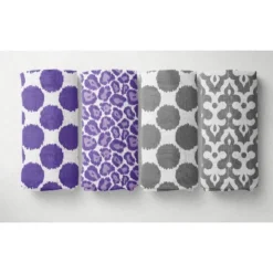 Bacati - Ikat Dots Leopard Purple Grey Girls 10 Pc Crib Set With 2 Crib Fitted Sheets 4 Muslin Swaddling Blankets -Roommates Nursery Outlet Store GUEST 9bc9d221 6884 4750 bf1c 59705eb6c446