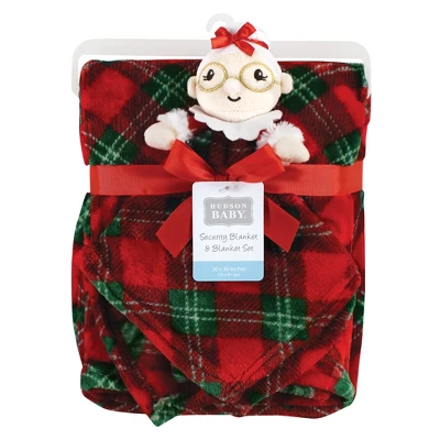 Hudson Baby Infant Girls Plush Blanket With Security Blanket, Mrs. Claus, One Size 1 Hudson Baby Infant Girls Plush Blanket With Security Blanket, Mrs. Claus, One Size