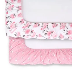 The Peanutshell Changing Pad Covers - Pink Roses/Floral 2pk -Roommates Nursery Outlet Store GUEST 9cafa912 db81 4957 9487 62aa3e1f0106