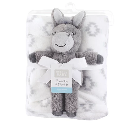 Hudson Baby Unisex Baby Plush Blanket With Toy, Snuggly Donkey, One Size 1 Hudson Baby Unisex Baby Plush Blanket With Toy, Snuggly Donkey, One Size