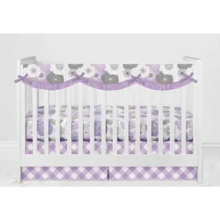 Bacati - Watercolor Floral Purple Gray 10 Pc Girls Crib Bedding Set With Long Rail Guard Cover -Roommates Nursery Outlet Store GUEST 9d34ecfc 6fae 4dd6 b59a 496545059ae9