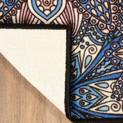 Floral Bohemian Non-Slip Washable Indoor/ Outdoor Area Rug By Blue Nile Mills 3 Floral Bohemian Non-Slip Washable Indoor/ Outdoor Area Rug By Blue Nile Mills - Image 3