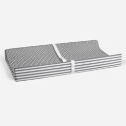 Bacati - Elephants White/Gray Gray Pin Dots Changing Pad Cover -Roommates Nursery Outlet Store GUEST a0769769 ae0f 44be 85d3 b8a6c9e221f6