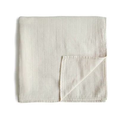 Mushie Muslin Swaddle Blanket Organic Cotton 7 Mushie Muslin Swaddle Blanket Organic Cotton - Image 7