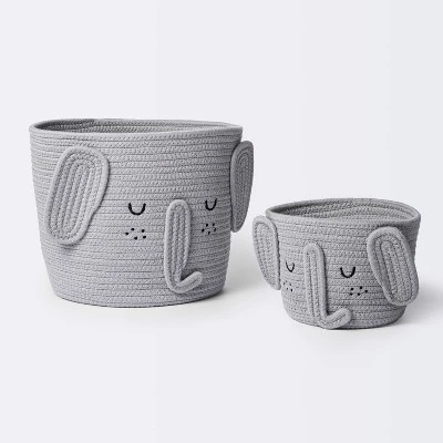 Coiled Rope Small Round Storage Basket - Elephant - Cloud Island™ 3 Coiled Rope Small Round Storage Basket - Elephant - Cloud Island™ - Image 3