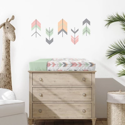 Sweet Jojo Designs Changing Pad Cover - Mod Arrow - Coral/Mint 1 Sweet Jojo Designs Changing Pad Cover - Mod Arrow - Coral/Mint