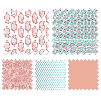 Bacati - Sophia Paisley Aqua/Coral Paisley Changing Pad Cover 8 Bacati - Sophia Paisley Aqua/Coral Paisley Changing Pad Cover - Image 8