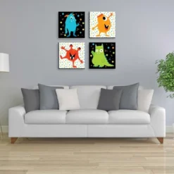 Big Dot Of Happiness Monster Bash - Kids Room, Nursery Decor And Home Decor - 11 X 11 Inches Nursery Wall Art - Set Of 4 Prints For Baby's Room -Roommates Nursery Outlet Store GUEST a84c0a4a f4f4 444f 8bc6 cfb2b7cd9632