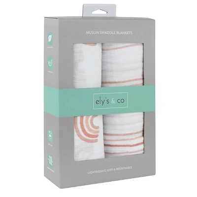 Ely's & Co. Cotton Muslin Swaddle Blanket 2 Pack 3 Ely's & Co. Cotton Muslin Swaddle Blanket 2 Pack - Image 3