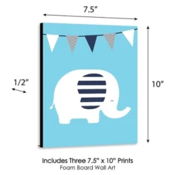 Big Dot Of Happiness Blue Elephant - Baby Boy Nursery Wall Art And Kids Room Decorations - Gift Ideas - 7.5 X 10 Inches - Set Of 3 Prints -Roommates Nursery Outlet Store GUEST ac95f4c5 52b5 47f1 b4d8 09ed5f29457e