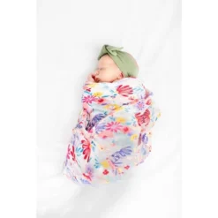 Loulou Lollipop Muslin Swaddle Blanket - Light Field Flowers