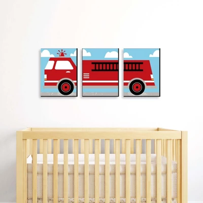 Big Dot Of Happiness Fired Up Fire Truck - Firefighter Firetruck Nursery Wall Art And Kids Room Decor - Gift Ideas - 7.5 X 10 Inches - Set Of 3 Prints 1 Big Dot Of Happiness Fired Up Fire Truck - Firefighter Firetruck Nursery Wall Art And Kids Room Decor - Gift Ideas - 7.5 X 10 Inches - Set Of 3 Prints