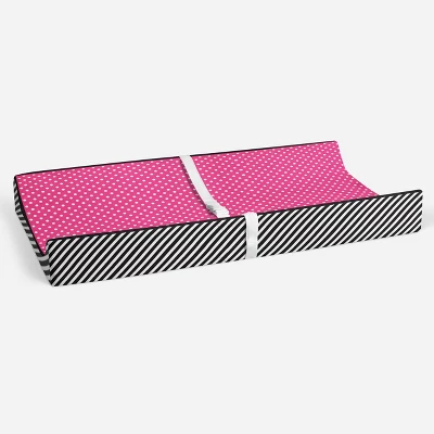 Bacati - Love Black/Fuschia Pin Dots Changing Pad Cover 3 Bacati - Love Black/Fuschia Pin Dots Changing Pad Cover - Image 3
