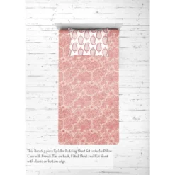 Bacati - Sophia Paisley Aqua Coral 3 Pc Toddler Bedding Sheet Set