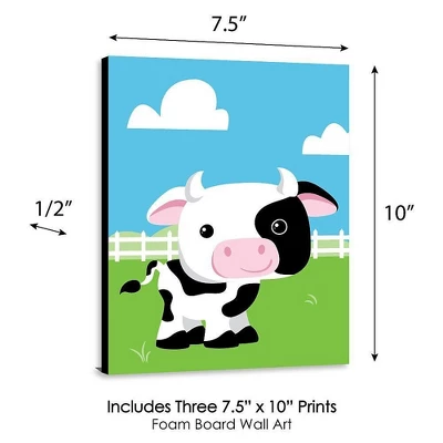 Big Dot Of Happiness Farm Animals - Barnyard Nursery Wall Art And Kids Room Decorations - Gift Ideas - 7.5 X 10 Inches - Set Of 3 Prints 3 Big Dot Of Happiness Farm Animals - Barnyard Nursery Wall Art And Kids Room Decorations - Gift Ideas - 7.5 X 10 Inches - Set Of 3 Prints - Image 3