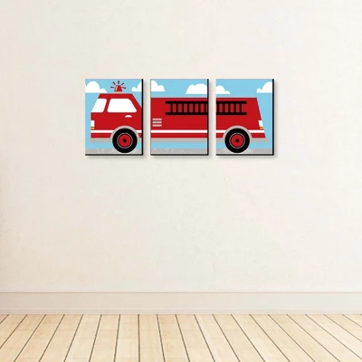Big Dot Of Happiness Fired Up Fire Truck - Firefighter Firetruck Nursery Wall Art And Kids Room Decor - Gift Ideas - 7.5 X 10 Inches - Set Of 3 Prints 2 Big Dot Of Happiness Fired Up Fire Truck - Firefighter Firetruck Nursery Wall Art And Kids Room Decor - Gift Ideas - 7.5 X 10 Inches - Set Of 3 Prints - Image 2