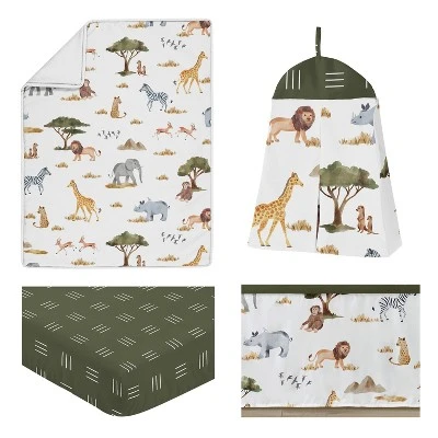Sweet Jojo Designs Girl Baby Crib Bedding Set - Jungle Animals Collection 4pc 1 Sweet Jojo Designs Girl Baby Crib Bedding Set - Jungle Animals Collection 4pc
