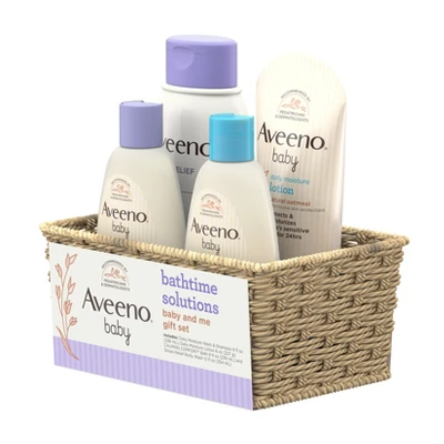 Aveeno Baby & Me Daily Bathtime Solutions Gift Set Includes Baby Wash, Shampoo,Calming Bath And Moisturizing Lotion - 4ct 3 Aveeno Baby & Me Daily Bathtime Solutions Gift Set Includes Baby Wash, Shampoo,Calming Bath And Moisturizing Lotion - 4ct - Image 3