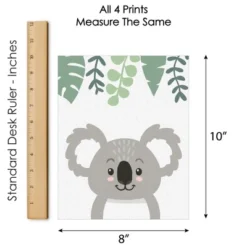 Big Dot Of Happiness Koala Cutie - Unframed Bear Nursery Wall Art And Kids Room Decor Linen Paper Wall Art - Set Of 4 - Artisms - 8 X 10 Inches -Roommates Nursery Outlet Store GUEST b1982577 25b9 4106 88f0 c8af173d4c21