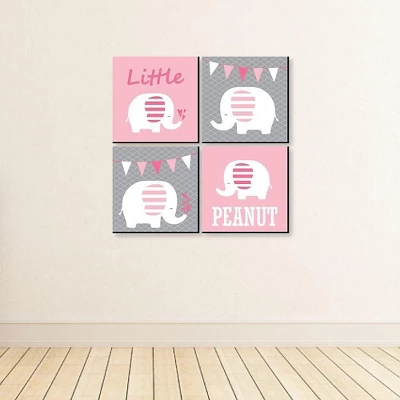 Big Dot Of Happiness Pink Baby Elephant - Kids Room, Nursery Decor And Home Decor - 11 X 11 Inches Nursery Wall Art - Set Of 4 Prints For Baby's Room 2 Big Dot Of Happiness Pink Baby Elephant - Kids Room, Nursery Decor And Home Decor - 11 X 11 Inches Nursery Wall Art - Set Of 4 Prints For Baby's Room - Image 2
