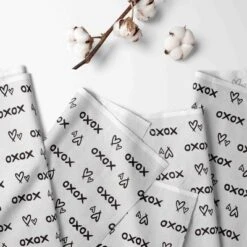 Bacati - Black Kisses N Hugs Print 100 Percent Cotton Universal Baby US Standard Crib Or Toddler Bed Fitted Sheet