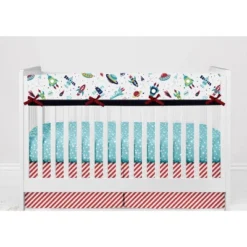 Bacati - Airspace Aqua Navy Green Red 10 Pc Crib Bedding Set With Long Rail Guard Cover 15 Bacati - Airspace Aqua Navy Green Red 10 Pc Crib Bedding Set With Long Rail Guard Cover -Roommates Nursery Outlet Store GUEST b4ab7d4e 0233 4337 a46e 6f5f0c9832eb