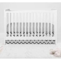 Bacati - Ikat Chevron White Grey Neutral 10 Pc Crib Set With Long Rail Guard Cover & 4 Muslin Swaddling Blankets -Roommates Nursery Outlet Store GUEST b78e42f5 33e1 4ed7 96cf e2ecb5c1ee67 1