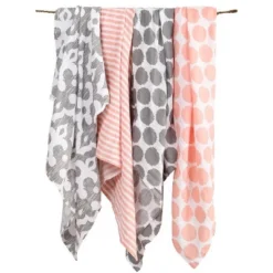 Bacati - Ikat Coral/Gray Dots/Stripes Swaddling Muslin Blankets Set Of 4 6 Bacati - Ikat Coral/Gray Dots/Stripes Swaddling Muslin Blankets Set Of 4 -Roommates Nursery Outlet Store GUEST bafae1c9 f918 4403 a4e2 f84b7128e68d