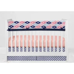 Bacati - Emma Coral Mint Navy 6 Pc Crib Bedding Set With Long Rail Guard Cover -Roommates Nursery Outlet Store GUEST bb49e551 7549 4b7f b251 14d58e843cff