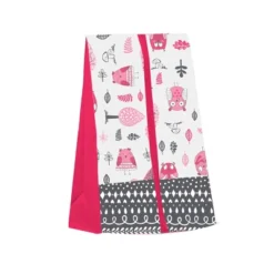 Bacati - Owls In The Woods Pink Fuchsia Gray 4 Pc Baby Girl Crib Bedding Set With Diaper Caddy -Roommates Nursery Outlet Store GUEST bbbf67ca be7d 42c5 b414 704010f18b6b