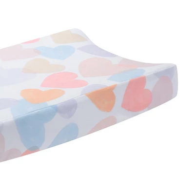 Bedtime Originals Rainbow Hearts Pink/Purple Baby/Infant Changing Pad Cover 2 Bedtime Originals Rainbow Hearts Pink/Purple Baby/Infant Changing Pad Cover - Image 2