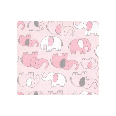 Hudson Baby Infant Girl Cotton Flannel Receiving Blankets, Girl New Elephant, One Size 2 Hudson Baby Infant Girl Cotton Flannel Receiving Blankets, Girl New Elephant, One Size - Image 2