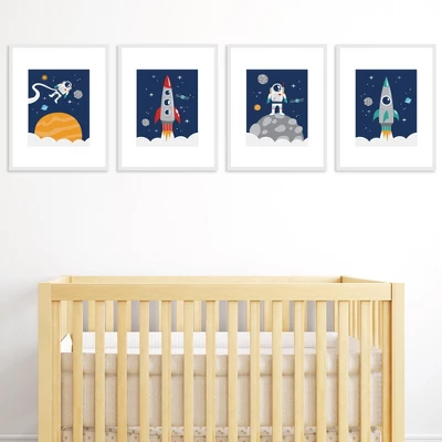 Big Dot Of Happiness Blast Off To Outer Space - Unframed Rocket Ship Nursery And Kids Room Linen Paper Wall Art - Set Of 4 - Artisms - 8 X 10 Inches 1 Big Dot Of Happiness Blast Off To Outer Space - Unframed Rocket Ship Nursery And Kids Room Linen Paper Wall Art - Set Of 4 - Artisms - 8 X 10 Inches