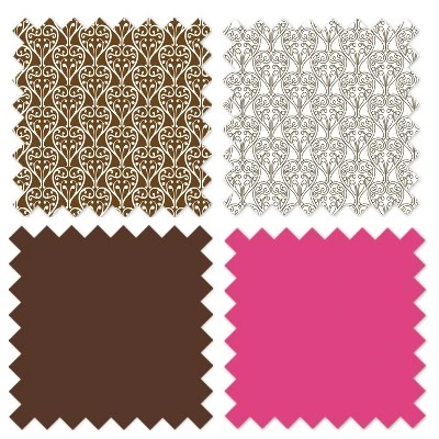 Bacati - Damask Pink/Choco Changing Pad Cover 8 Bacati - Damask Pink/Choco Changing Pad Cover - Image 8