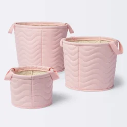 Quilted Fabric Medium Round Storage Basket - Light Pink - Cloud Island™ 5 Quilted Fabric Medium Round Storage Basket - Light Pink - Cloud Island™ -Roommates Nursery Outlet Store GUEST cb5fd99a 2920 4a17 9abc c683191d9305