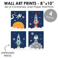 Big Dot Of Happiness Blast Off To Outer Space - Unframed Rocket Ship Nursery And Kids Room Linen Paper Wall Art - Set Of 4 - Artisms - 8 X 10 Inches 7 Big Dot Of Happiness Blast Off To Outer Space - Unframed Rocket Ship Nursery And Kids Room Linen Paper Wall Art - Set Of 4 - Artisms - 8 X 10 Inches -Roommates Nursery Outlet Store GUEST cdfba3be 31b6 44c7 b141 e5b4ae63a387
