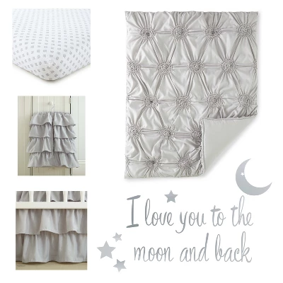 Willow 5-Piece Crib Bedding Set- Grey - Levtex Baby 6 Willow 5-Piece Crib Bedding Set- Grey - Levtex Baby - Image 6