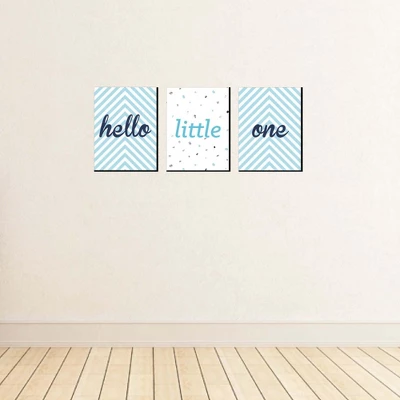 Big Dot Of Happiness Hello Little One - Blue And Silver - Baby Boy Nursery Wall Art & Kids Room Decor - Gift Ideas - 7.5 X 10 Inches - Set Of 3 Prints 2 Big Dot Of Happiness Hello Little One - Blue And Silver - Baby Boy Nursery Wall Art & Kids Room Decor - Gift Ideas - 7.5 X 10 Inches - Set Of 3 Prints - Image 2